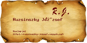 Ruzsinszky József névjegykártya