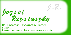 jozsef ruzsinszky business card